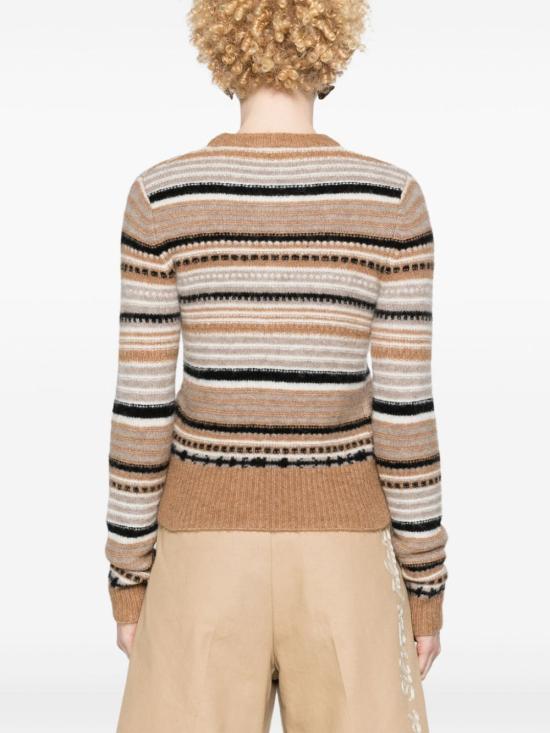 24FW 가니 스트라이프 소프트 울 가디건  K2235 BEIGE - GANNI