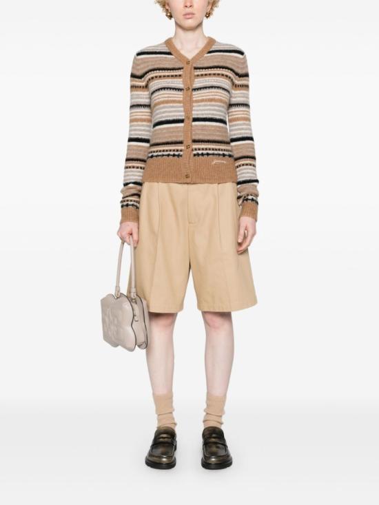 24FW 가니 스트라이프 소프트 울 가디건  K2235 BEIGE - GANNI