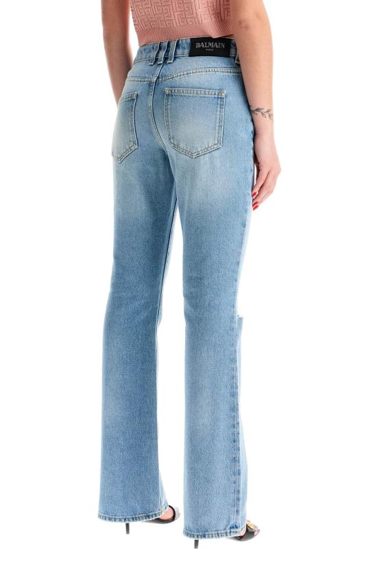  발망 스트레이트 팬츠 DF1MJ130DE53 DENIM - BALMAIN