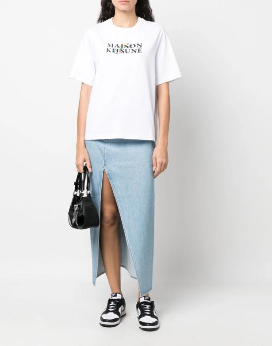  메종키츠네 반팔 티셔츠 LW00116KJ0119P100 WHITE - MAISON KITSUNE