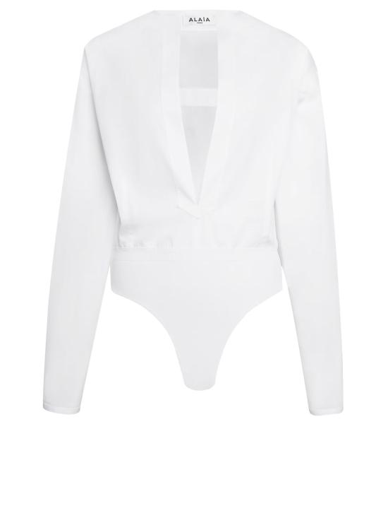  알라이아 바디수트 티셔츠 AA9C09536T611000 BLANC