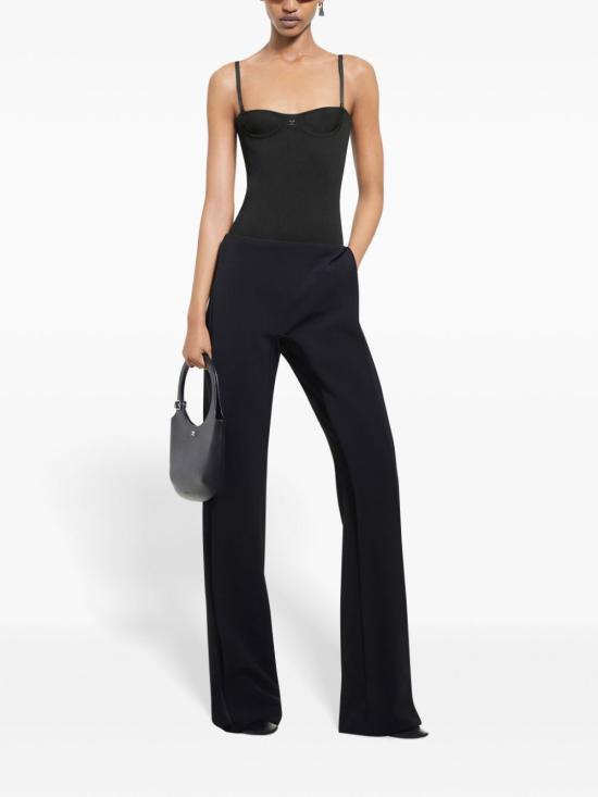  쿠레쥬 스트레이트 팬츠 424CPA276PL01599999 Black - COURREGES