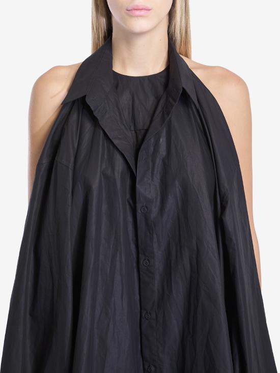  발렌시아가 서스펜디드 셔츠 드레스 809049TNM60 1000 BLACK - BALENCIAGA