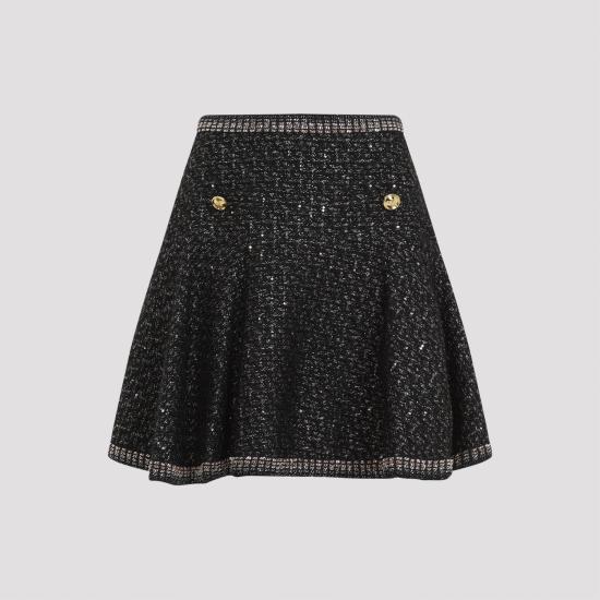  지암바티스타 발리 미디 스커트 24FWPVCA205409UBE 9999 BLACK - GIAMBATTISTA VALLI
