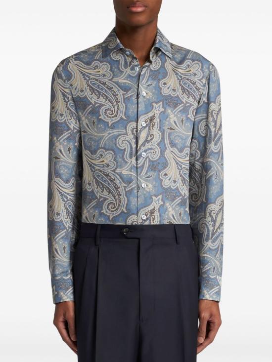 에트로 긴팔 셔츠 MRIB001599SA5D7X0880 PRINT ON PALE BLUE BASE - ETRO