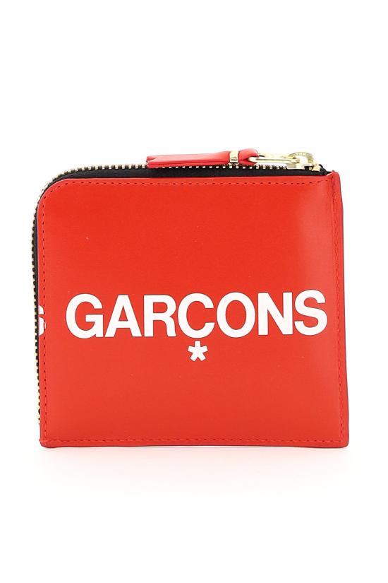 24FW 꼼데가르송 휴즈 로고 하프지퍼 반지갑 SA3100HL RED - COMME DES GARCONS