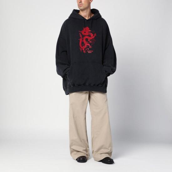 24FW 마틴로즈 후드 티셔츠 633JS01002JCO BLK BLACK - MARTINE ROSE