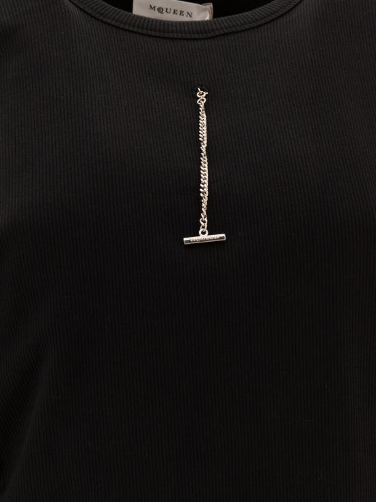 알렉산더 맥퀸 반팔 티셔츠 804191QLADW1000 BLACK - ALEXANDER MCQUEEN