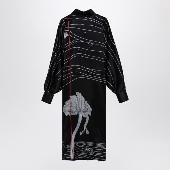 24FW 살바토레 페라가모 미디 원피스 0778006SI NR BLACK