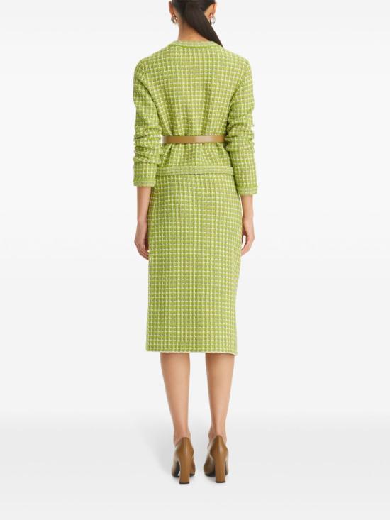  토리버치 크루넥 버튼 트위드 자켓 163244 962 green - TORY BURCH