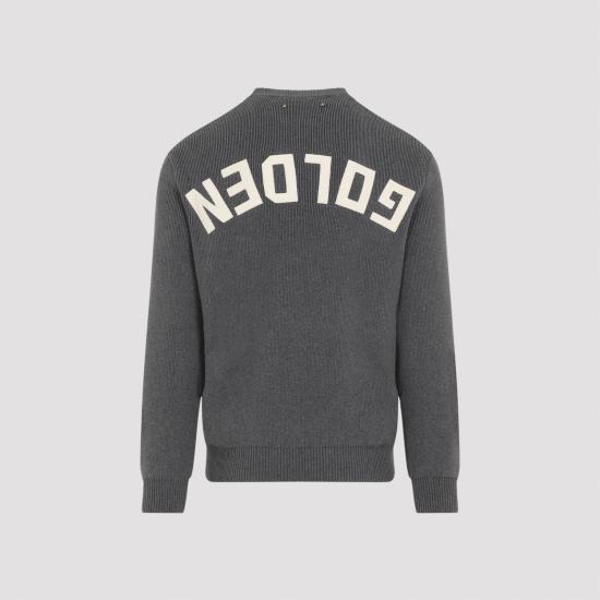  골든구스 로고 코튼 라운드넥 스웨터 GMP00841P000662 60304 grey - GOLDEN GOOSE