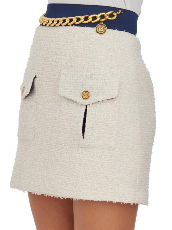  엘리자베타프랜치 숏 스커트 IGO07447E2CM9 CREAM - ELISABETTA FRANCHI