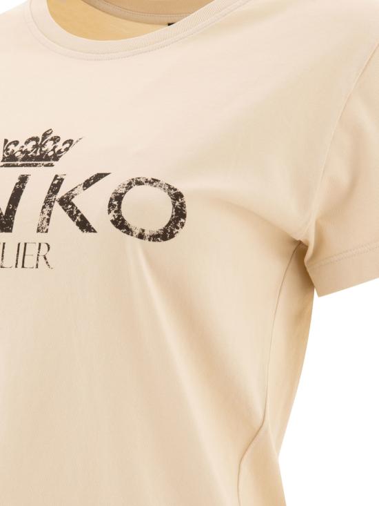  핑코 반팔 티셔츠 100355A2A3C16 BEIGE - PINKO