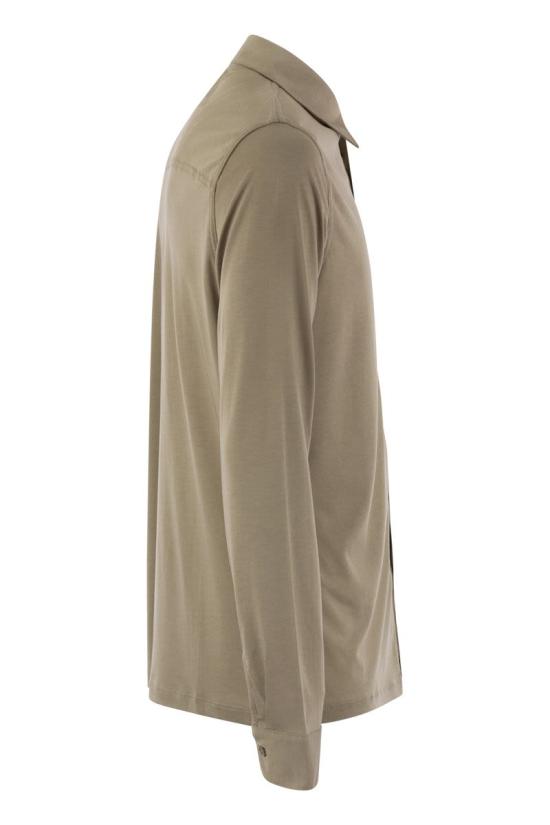  마제스틱필라쳐 긴팔 셔츠 S24M296 HCH063 683 SAND - MAJESTIC FILATURES