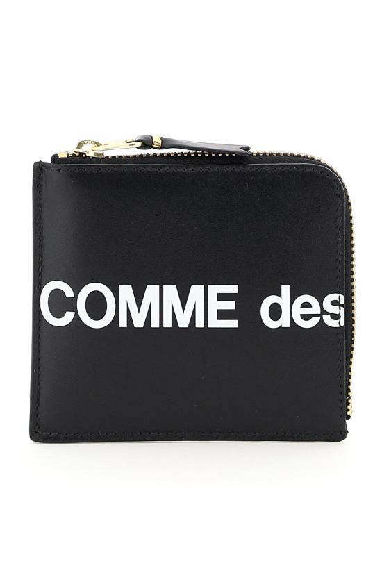 24FW 꼼데가르송 휴즈로고 레터링 하프지퍼 반지갑 SA3100HL BLACK - COMME DES GARCONS