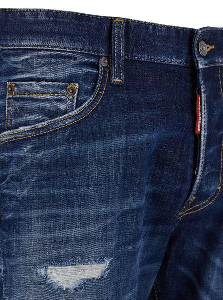  디스퀘어드2 스트레이트 팬츠 S74LB1574S30342470 NAVY BLUE - DSQUARED2