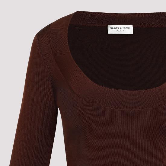 25FW 생로랑 미디 원피스 782641Y76EO 2020 BROWN - SAINT LAURENT