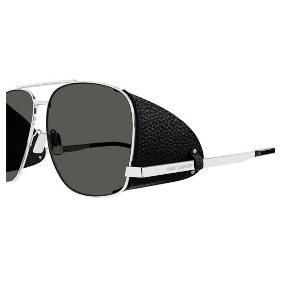  생로랑 선글라스 SL 653 LEON LEATHER SPOILER 001 Silver - SAINT LAURENT