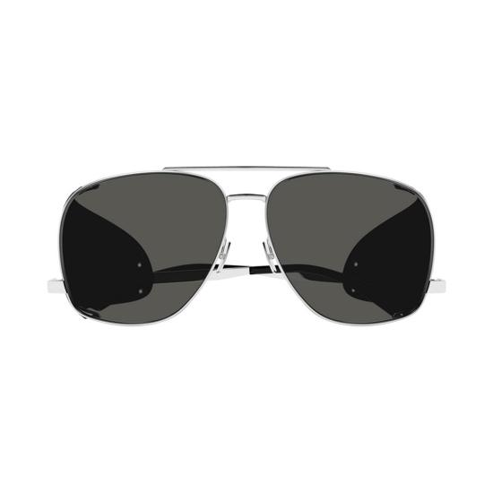  생로랑 선글라스 SL 653 LEON LEATHER SPOILER 001 Silver - SAINT LAURENT