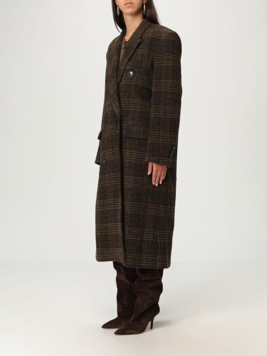 25FW 이자벨마랑에뚜왈 렉사나 롱 체크 울 코트 MA0285FAC3D02E 67KI Kaki - ISABEL MARANT ETOILE