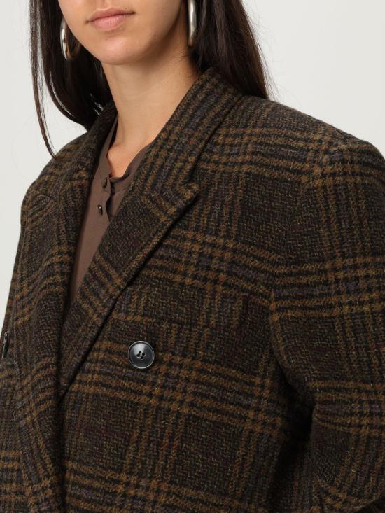 25FW 이자벨마랑에뚜왈 렉사나 롱 체크 울 코트 MA0285FAC3D02E 67KI Kaki - ISABEL MARANT ETOILE
