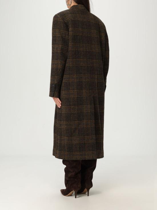 25FW 이자벨마랑에뚜왈 렉사나 롱 체크 울 코트 MA0285FAC3D02E 67KI Kaki - ISABEL MARANT ETOILE