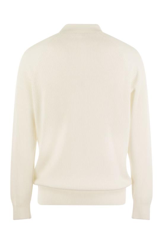  브루넬로 쿠치넬리 립 니트 폴로 셔츠 M29400105 CO312 CREAM - BRUNELLO CUCINELLI