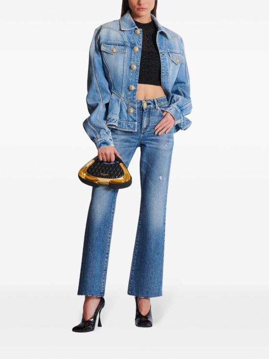  발망 반팔 티셔츠 DF1AB026KG96 EAC BLACK - BALMAIN