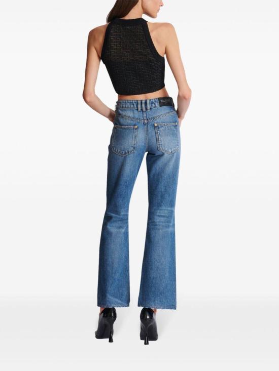  발망 반팔 티셔츠 DF1AB026KG96 EAC BLACK - BALMAIN