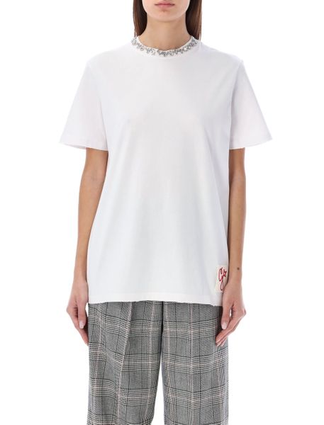  골든구스 카보숑 크리스탈 티셔츠 GWP01220P00067310363 VINTAGE WHITE - GOLDEN GOOSE