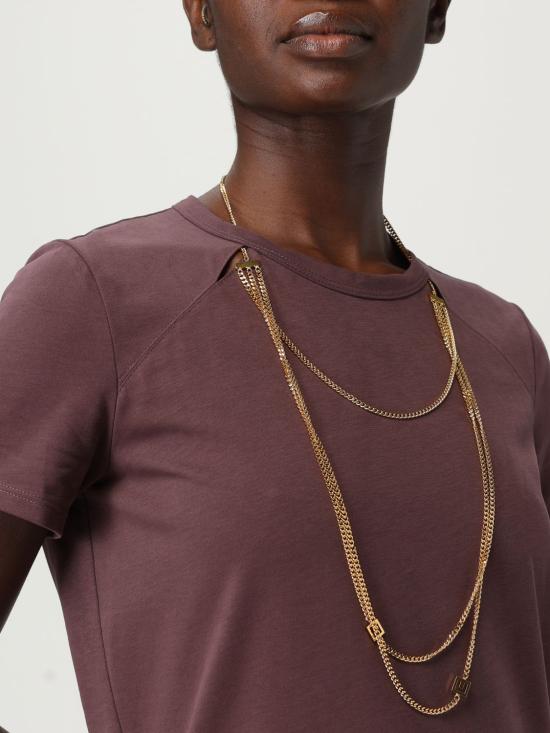 25FW 엘리자베타프랜치 반팔 티셔츠 MA009 EA4 Violet - ELISABETTA FRANCHI