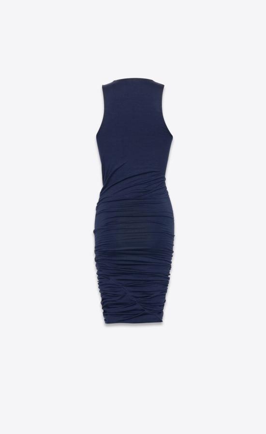  생로랑 미디 원피스 776444Y3I394140 Blue - SAINT LAURENT