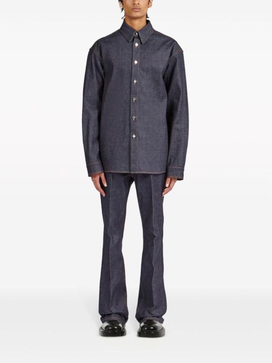  살바토레 페라가모 긴팔 셔츠 143791771281002 Blue - SALVATORE FERRAGAMO