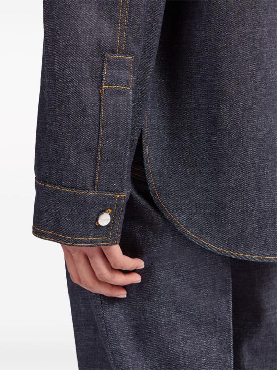  살바토레 페라가모 긴팔 셔츠 143791771281002 Blue - SALVATORE FERRAGAMO