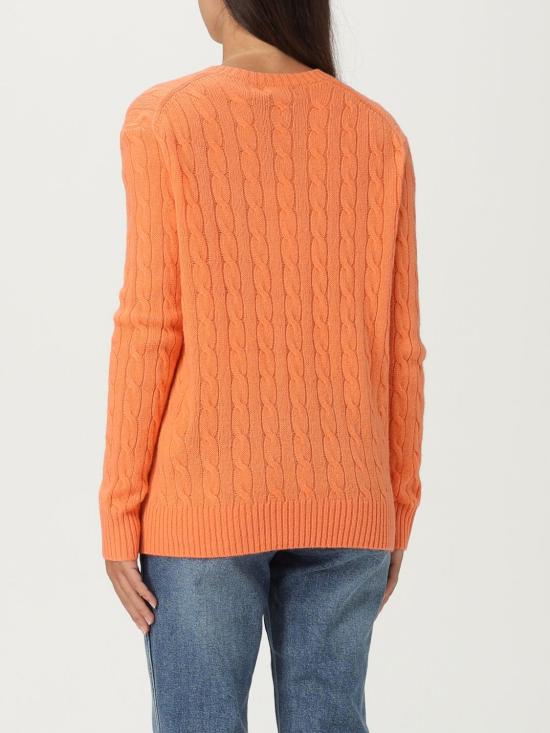 25FW 폴로 랄프로렌 폴로 자수 케이블 니트 스웨터 211972115 001 Orange - POLO RALPH LAUREN