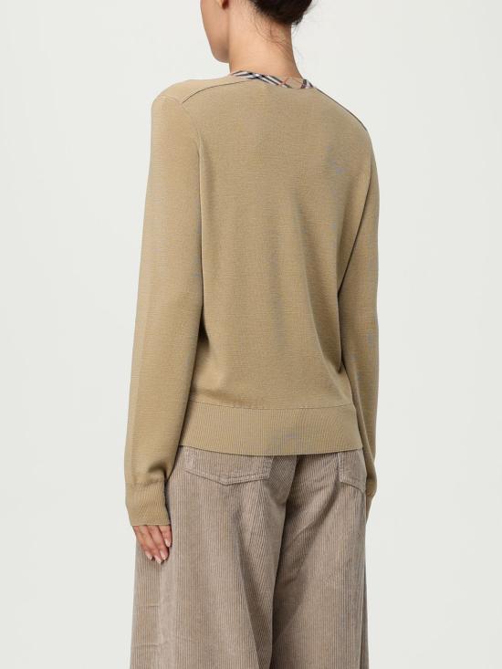 25FW 버버리 체크 트리밍 울 가디건 8112164 Beige - BURBERRY