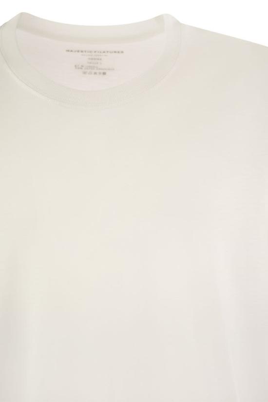  마제스틱필라쳐 반팔 티셔츠 S24M296 HTS216 001 WHITE - MAJESTIC FILATURES