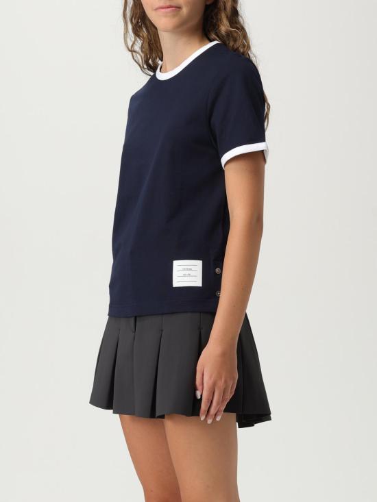 25FW 톰브라운 반팔 티셔츠 FJS075A00042 415 Blue - THOM BROWNE