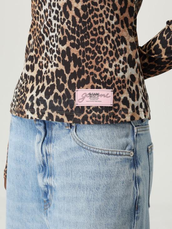 25FW 가니 긴팔 티셔츠 T4208 943 Brown - GANNI