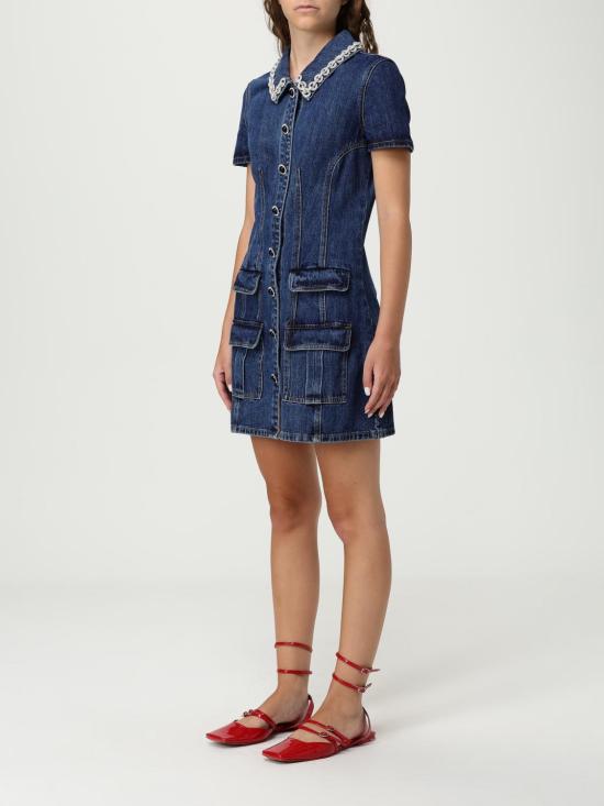 25FW 셀프 포트레이트 숏 원피스 AW25808SBL Blue - SELF PORTRAIT