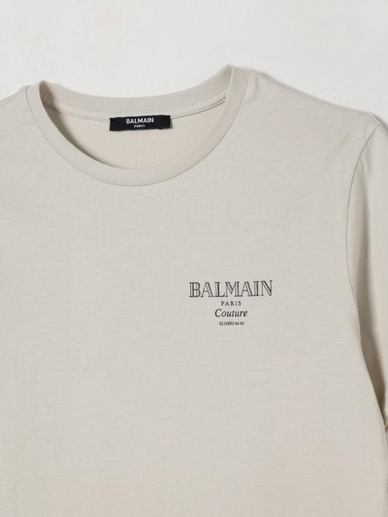 25FW [키즈] 발망 티셔츠 BX8P91Z3186 107NE Beige - BALMAIN