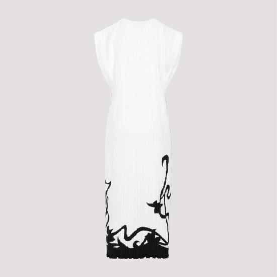  랑방 미디 원피스 RWDR00305904P24 001 WHITE - LANVIN