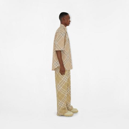  버버리 체크 반팔 셔츠 8082478154851 FLAX - BURBERRY