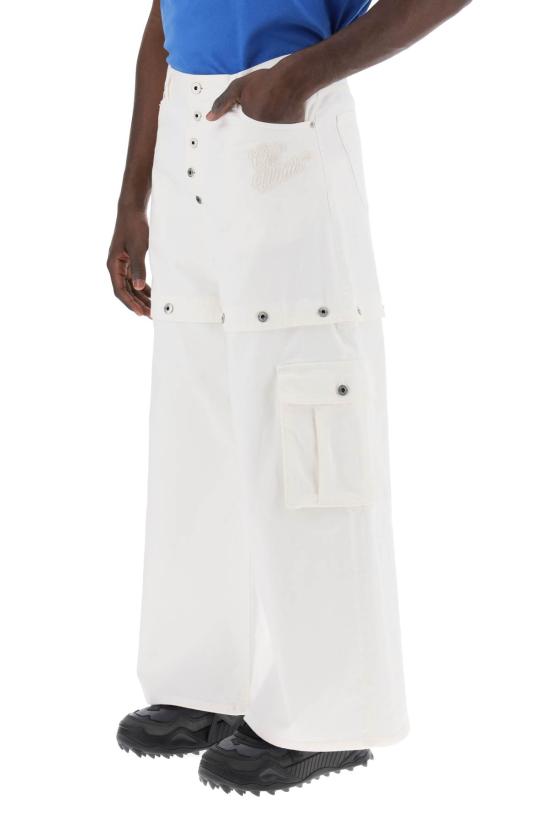  오프화이트 스트레이트 팬츠 OMYA183S24DEN001 RAWWHITE - OFF WHITE