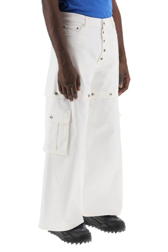  오프화이트 스트레이트 팬츠 OMYA183S24DEN001 RAWWHITE - OFF WHITE