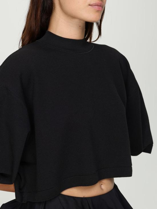 25FW 알라이아 반팔 티셔츠 AA9H1232K083B 995 Black - ALAIA