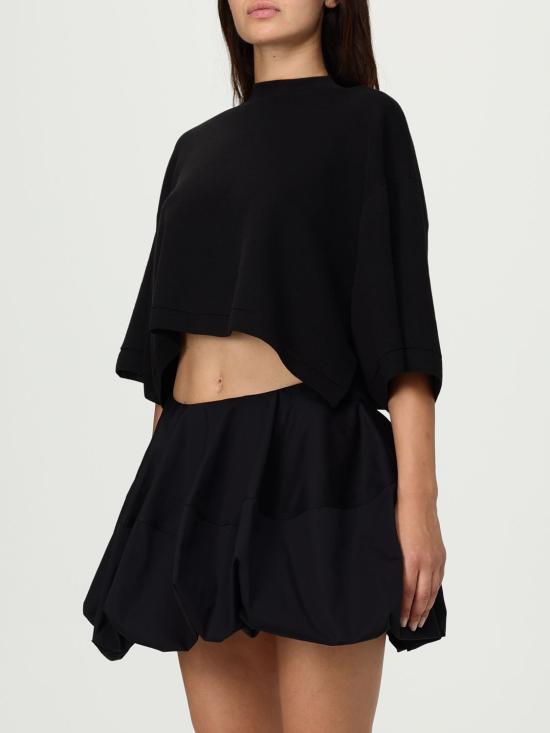 25FW 알라이아 반팔 티셔츠 AA9H1232K083B 995 Black - ALAIA