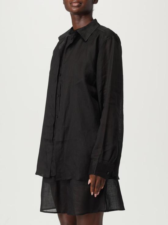 25FW 토템 셔츠 253WRT0544FB0434 001 Black - TOTEME