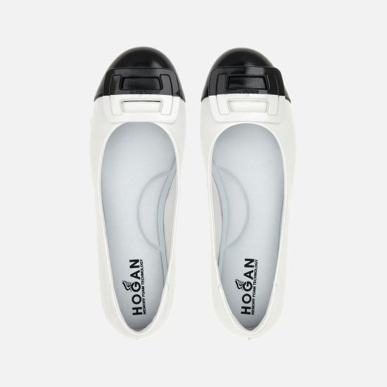  호간 플랫 슈즈 HXW6610FH81R3M0001 B001 BIANCO B999 NERO - HOGAN