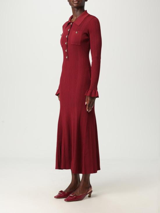 25FW 셀프 포트레이트 롱 원피스 AW25008MA BU Burgundy - SELF PORTRAIT